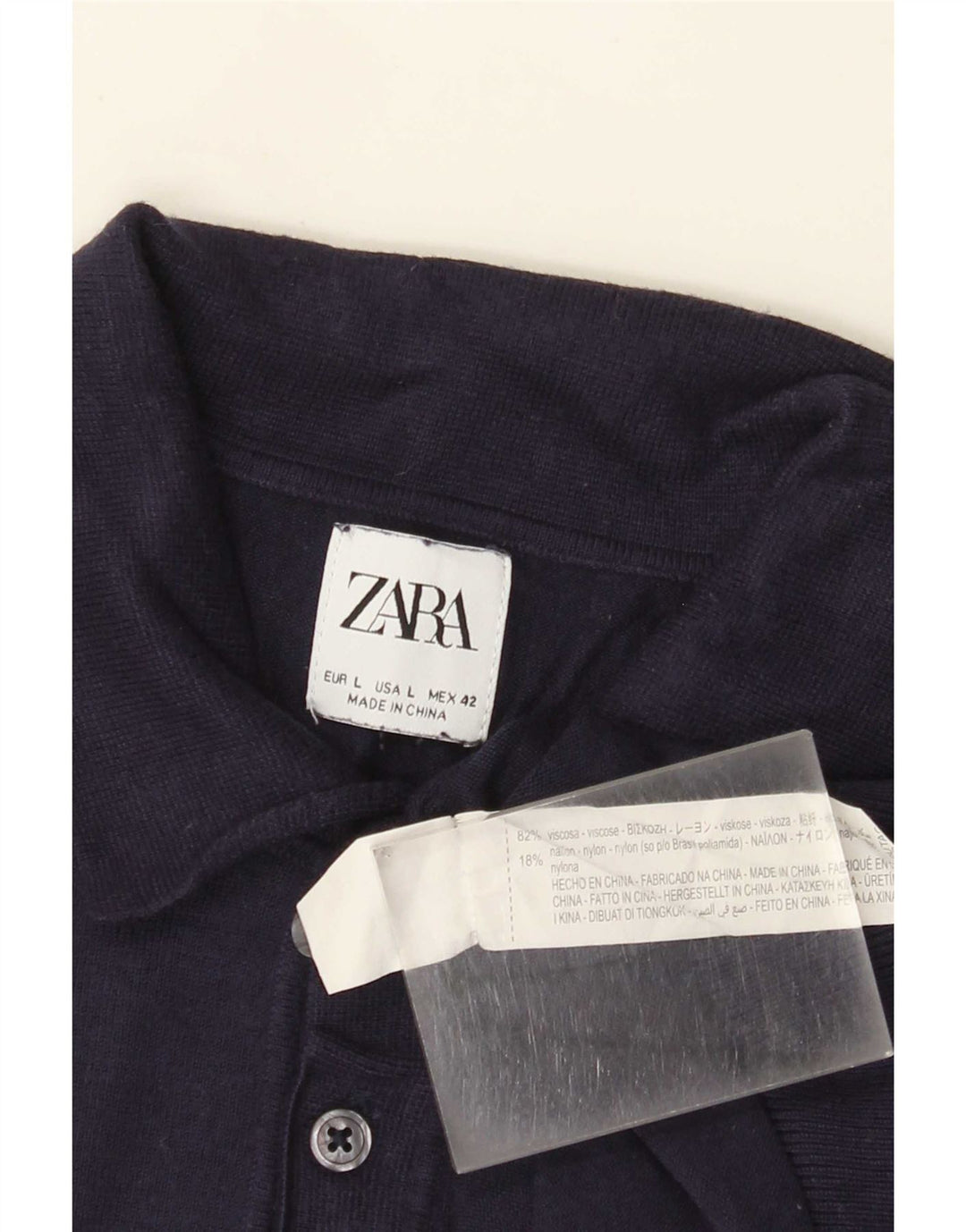 Cămașă polo pentru bărbați Zara, mare, bleumarin, viscoză