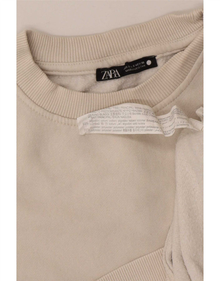 Pulover pentru Damă Zara, UK 10, Bumbac alb, mic