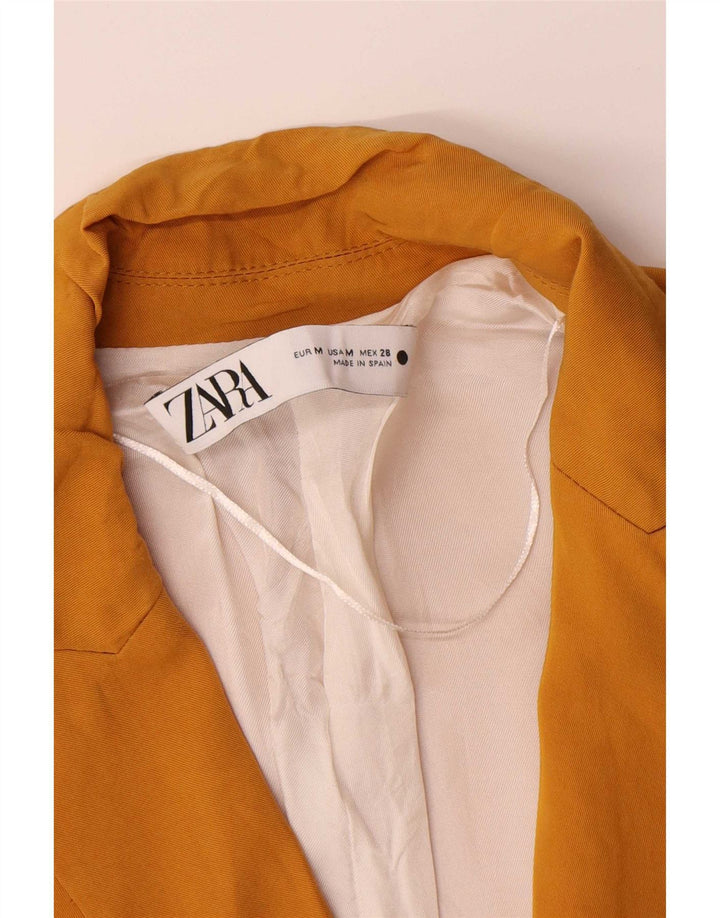 Jachetă Blazer pentru femei Zara, cu două piepturi, UK 14, viscoză galbenă medie
