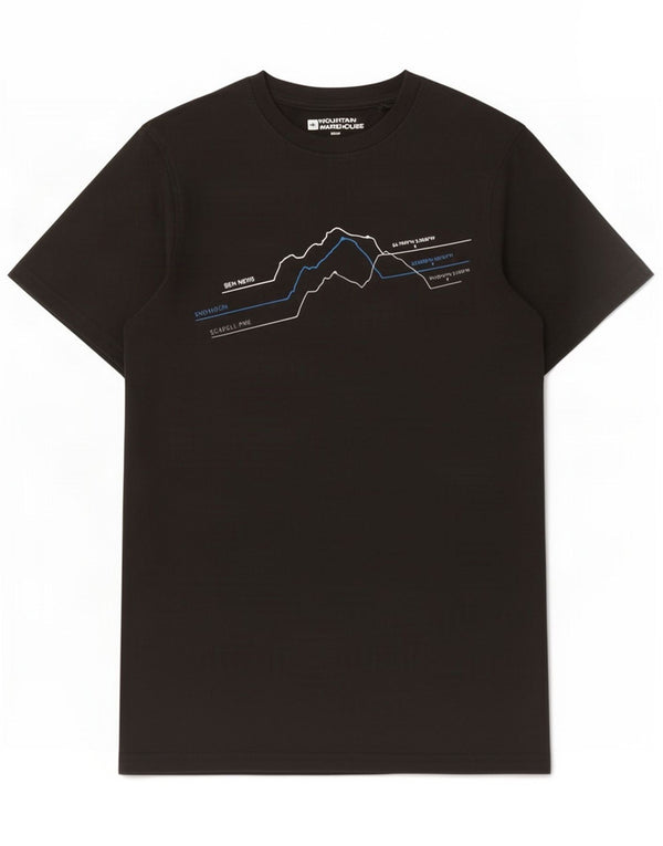 Mountain Warehouse Tricou grafic pentru bărbați Top XS Bumbac negru