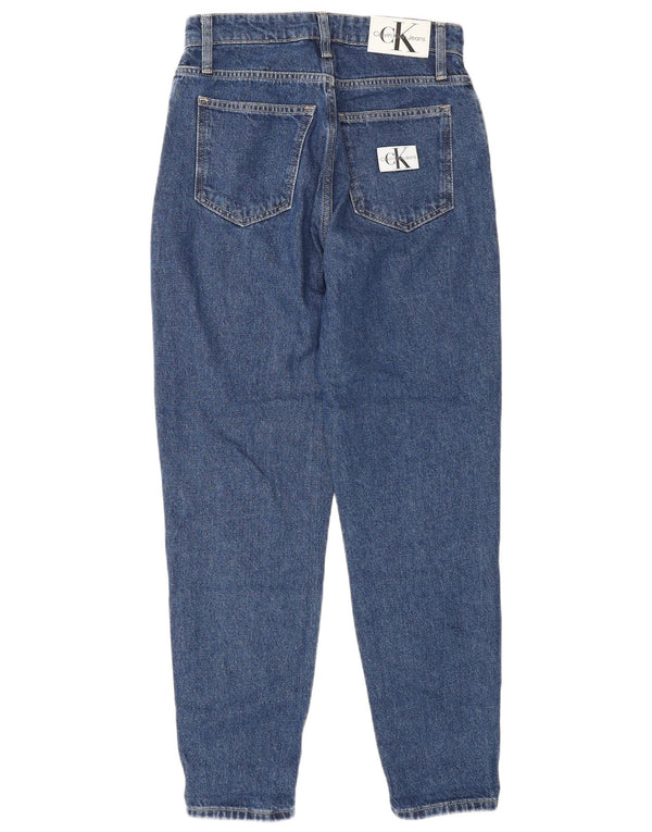 Blugi conici Calvin Klein Mom pentru femei cu talie înaltă L26 L28 Bumbac albastru