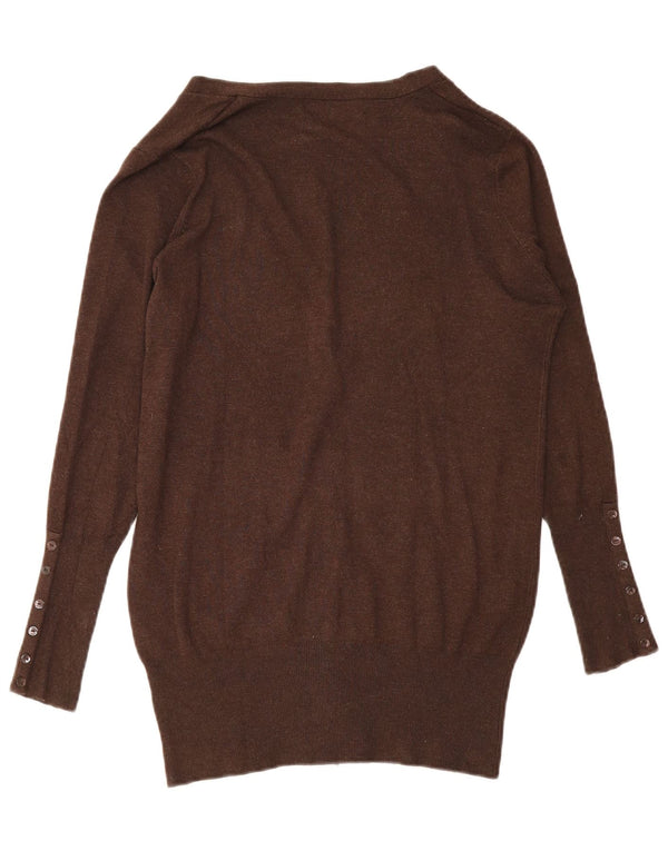 Pulover cardigan pentru femei Zara UK 14 mare, maro, raion