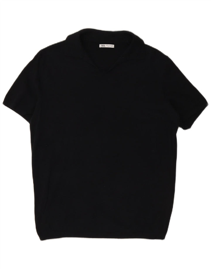 Cămașă polo pentru bărbați ZARA Mediu Bleumarin