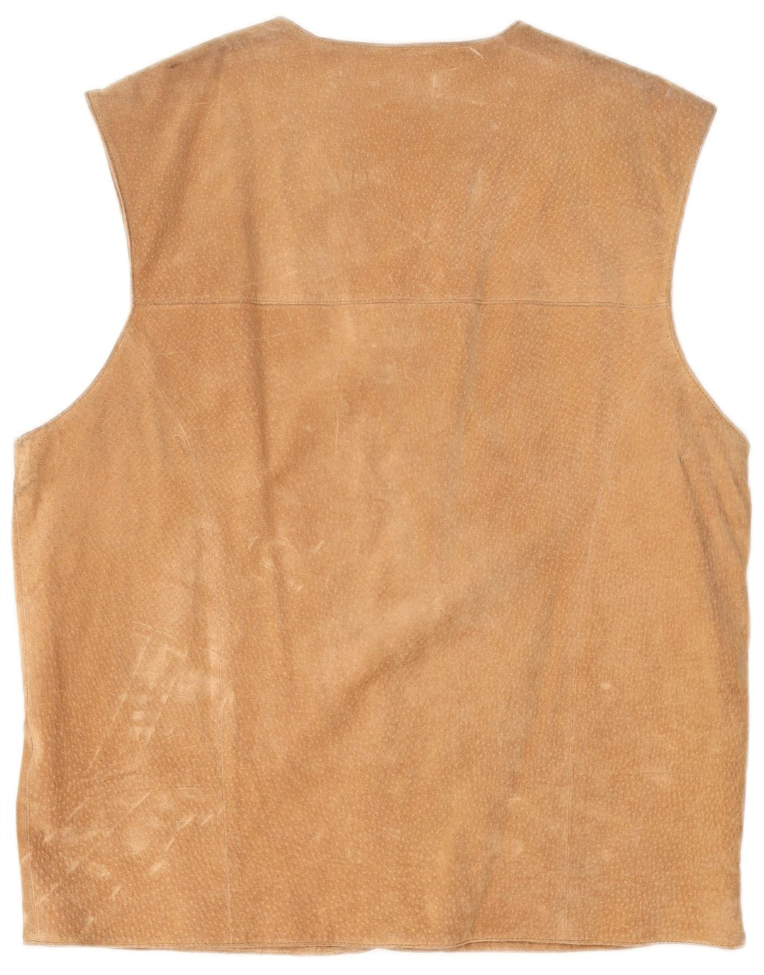 VINTAGE Gilet de piele intoarsa pentru barbati IT 56 3XL Bej