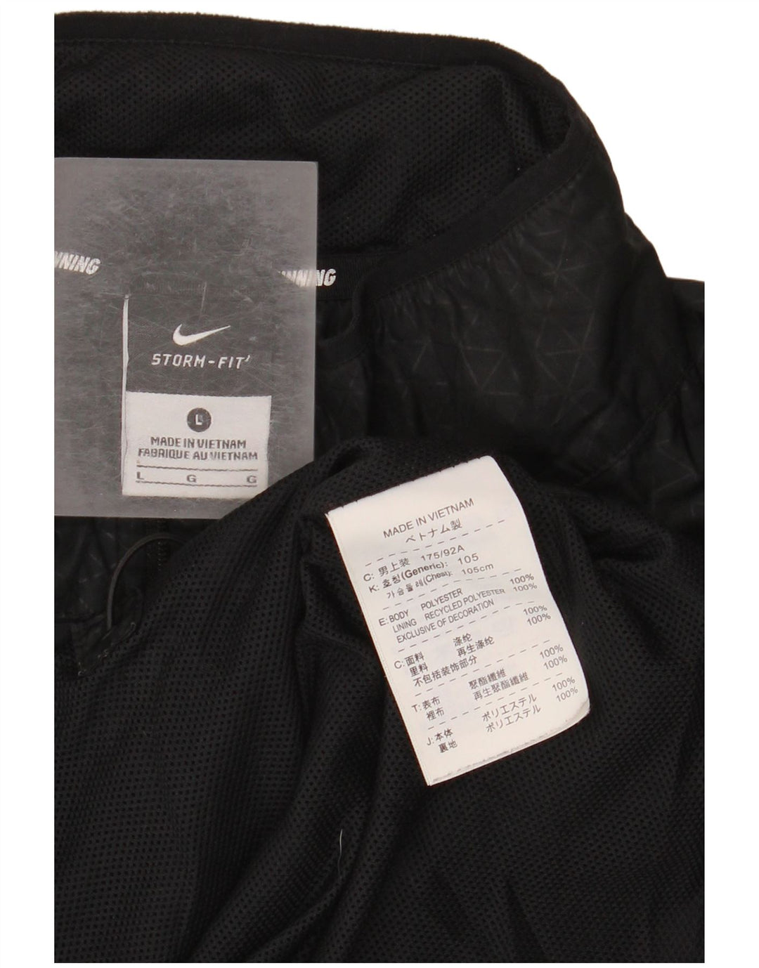 Jachetă de top pentru trening Nike Storm-Fit pentru bărbați, poliester geometric mare, negru