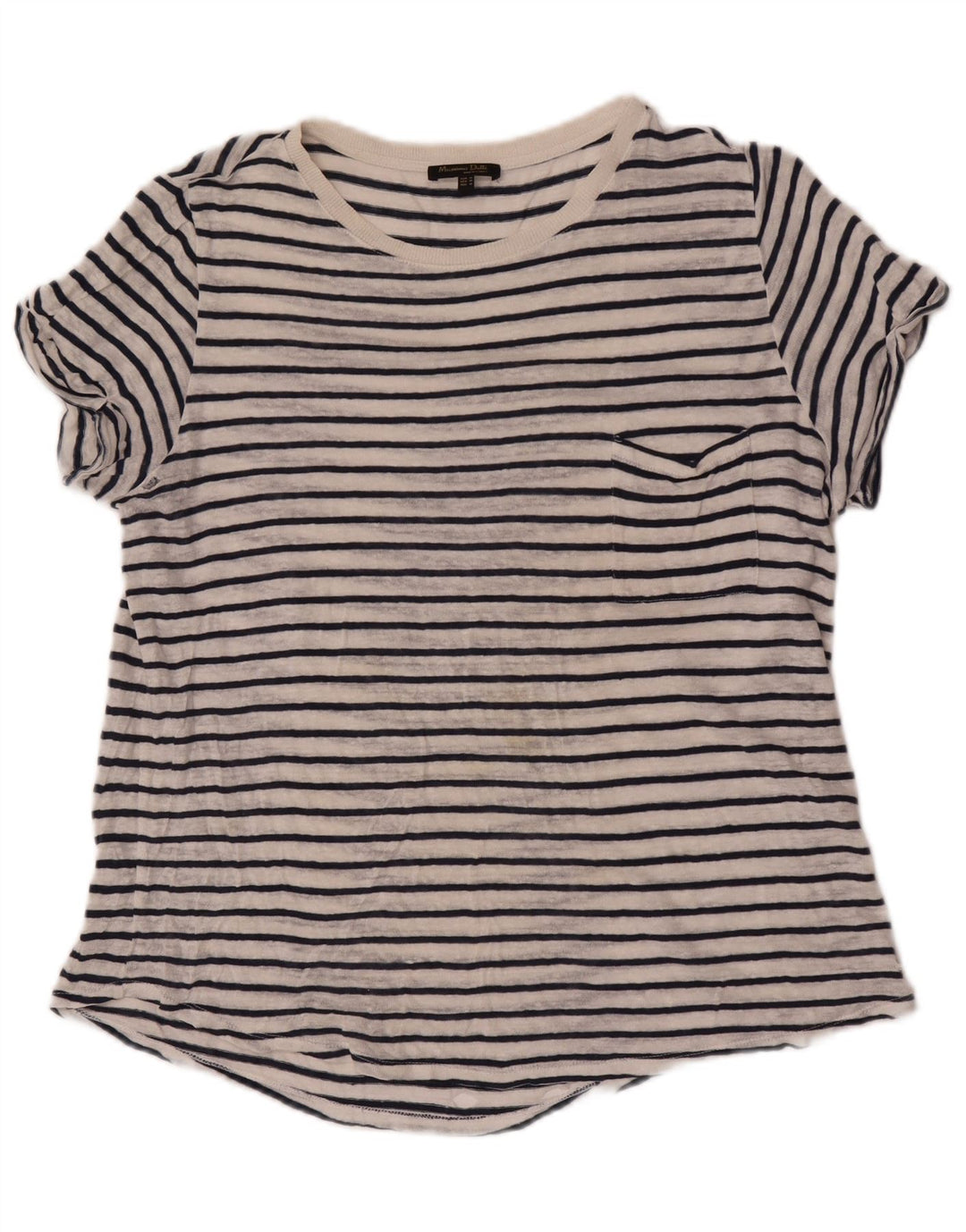 Massimo Dutti Tricou pentru femei Top UK 14 Medium White Striped
