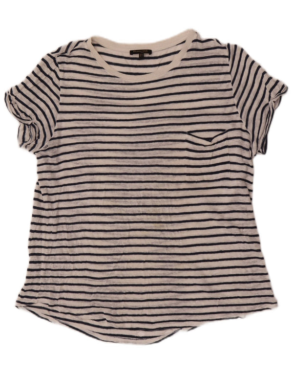 Massimo Dutti Tricou pentru femei Top UK 14 Medium White Striped