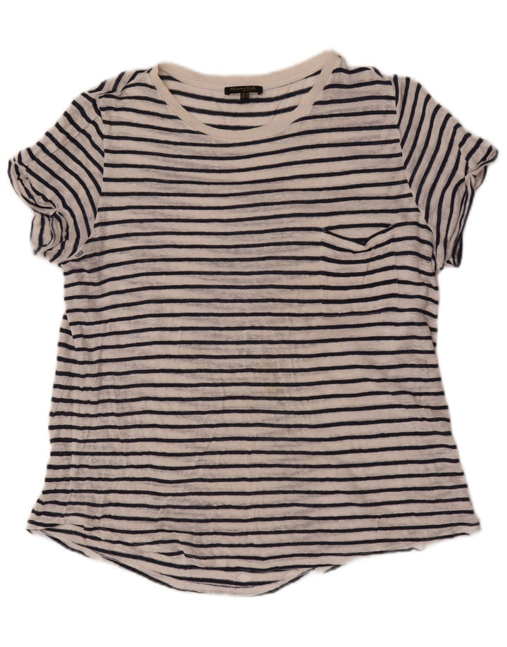 Massimo Dutti Tricou pentru femei Top UK 14 Medium White Striped