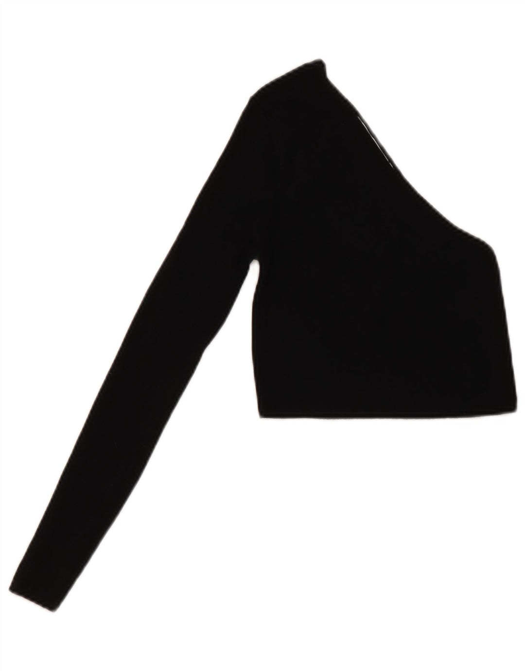 Top Crop pentru un umăr pentru femei Zara UK 8 Small Black Viscose