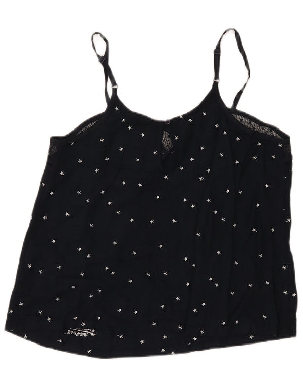 Top Crop Top cu model abstract Superdry pentru femei UK 12 Medium Bleumarin