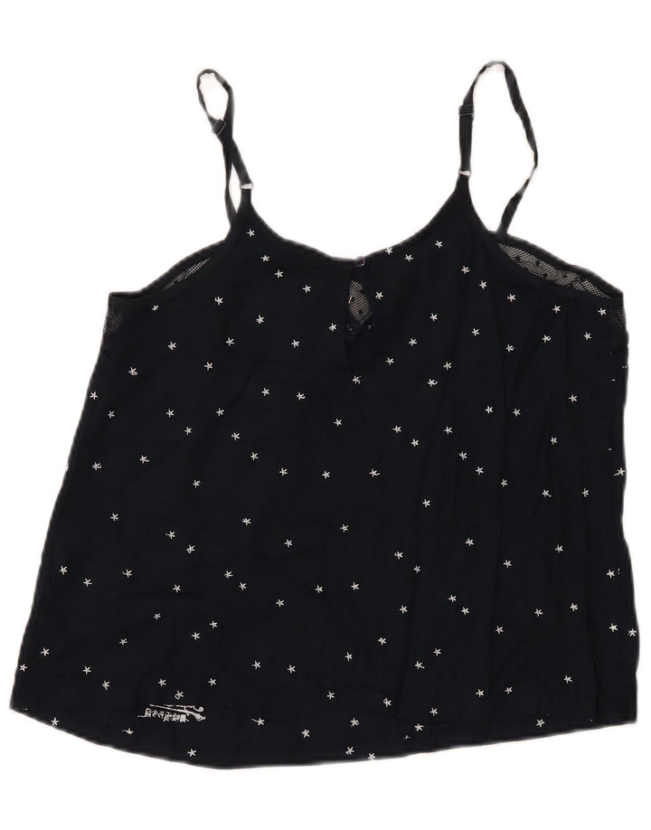 Top Crop Top cu model abstract Superdry pentru femei UK 12 Medium Bleumarin