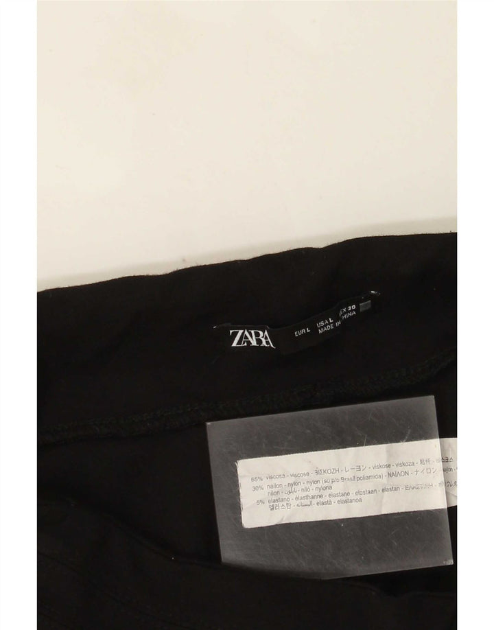 Leggings pentru femei Zara UK 14, mare, negru, viscoză