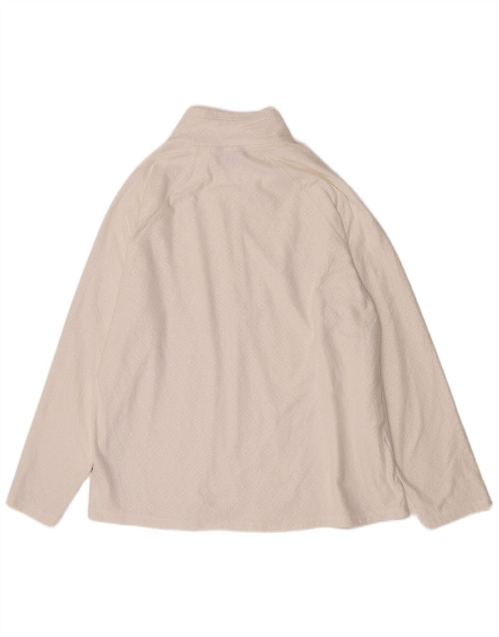 Top de trening pentru femei Eddie Bauer, cu fermoar și gât, cu pulover, UK 18 XL, alb, geometric