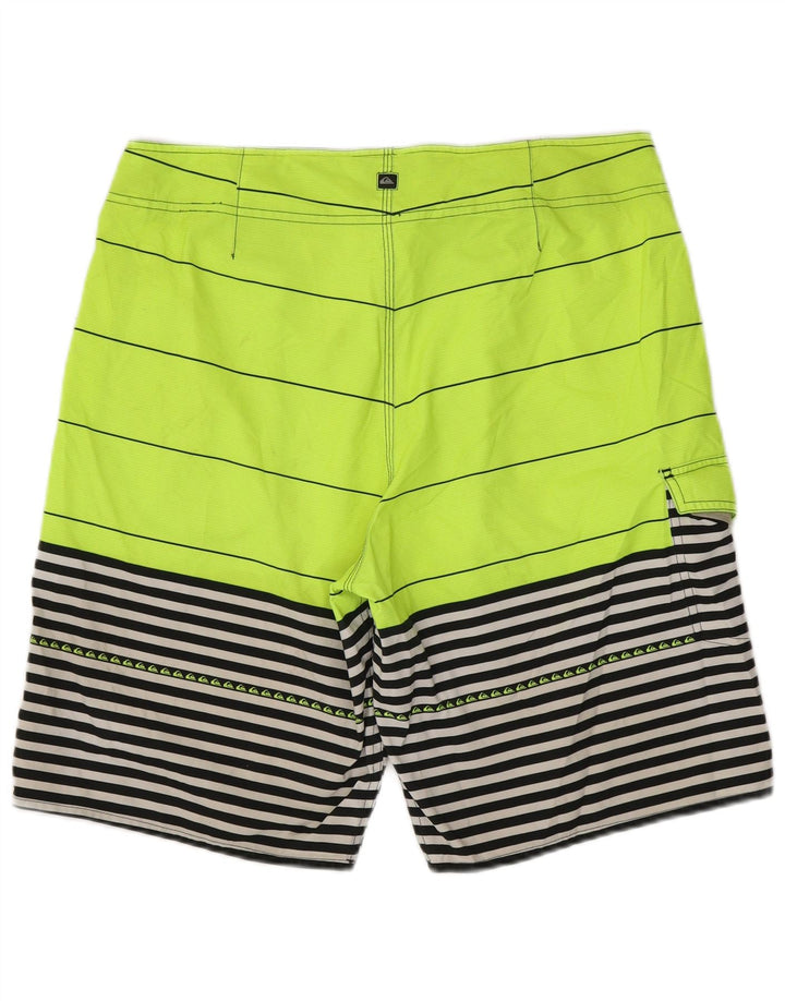 Pantaloni scurți de înot QUIKSILVER pentru bărbați, poliester cu dungi verzi mari