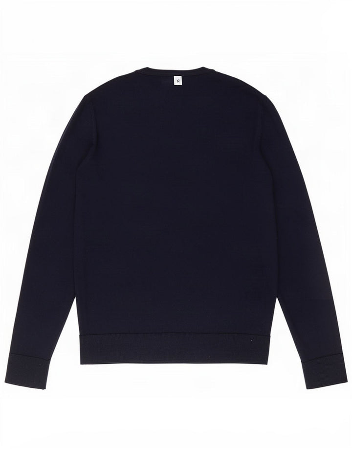 Pulover Jack & Jones pentru bărbați cu gât crew pulover din lână merinos albastru bleumarin mediu