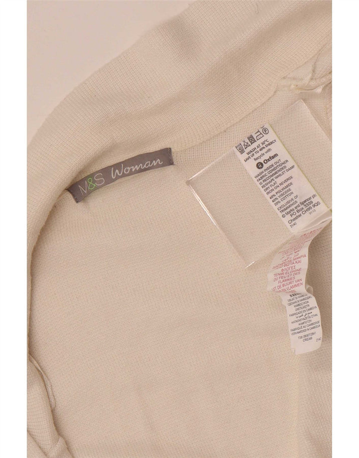 Pulover cardigan deschis pentru femei Marks & Spencer UK 14 Medium Bej Poliamidă