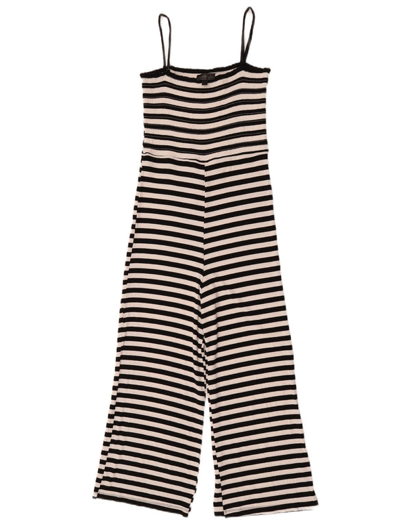Salopetă fără mâneci Topshop pentru femei UK 10 Small Black Striped Viscose