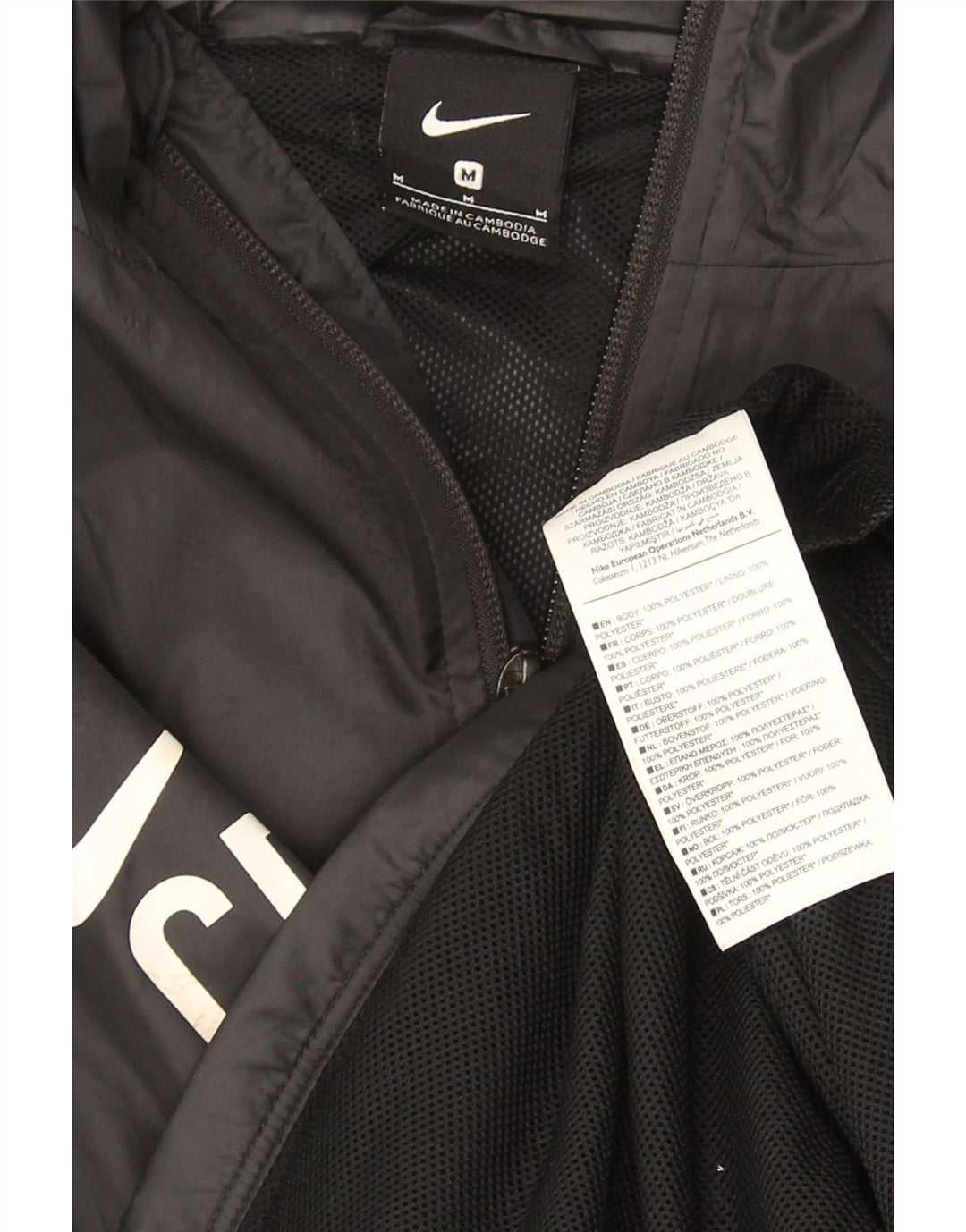 Jachetă de ploaie Nike CR7 Graphic cu glugă pentru bărbați UK 38 Poliester mediu negru