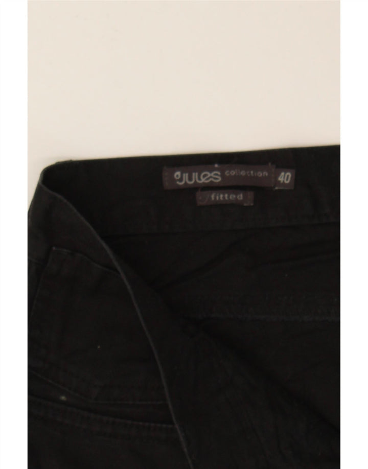 JULES Womens Fitted Straight Casual Trousers EU 40 Medium W30 L28 Black Vintage Jules and Second-Hand Jules from Messina Hembry 