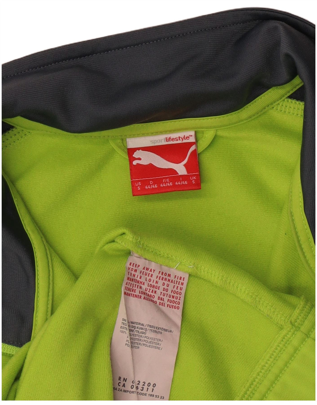 Jachetă de top pentru trening grafic PUMA pentru bărbați, mică, verde, poliester color bloc