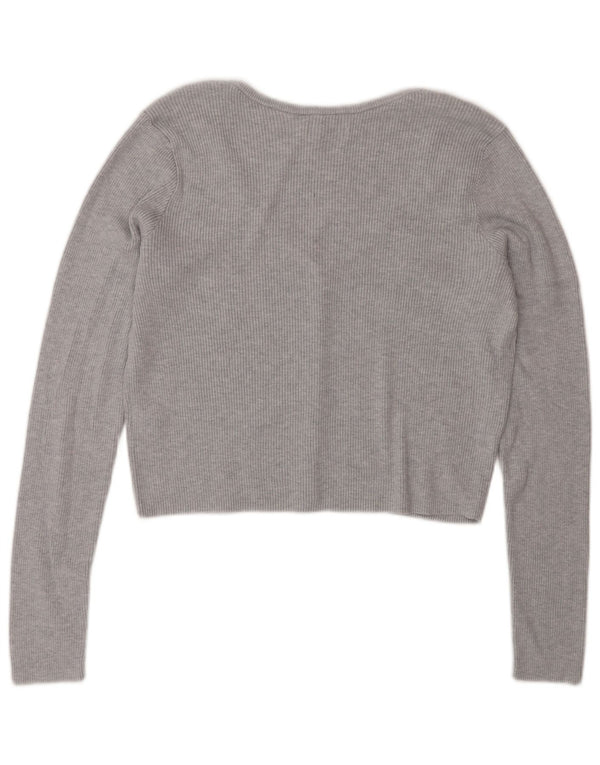 Top cardigan pentru femei Hollister UK 18 XL bumbac gri