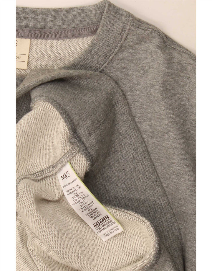 Pulover pentru bărbați Marks & Spencer, bumbac gri 3XL