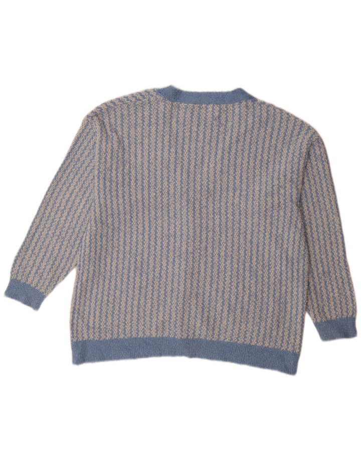 Pulover cardigan supradimensionat pentru femei Zara UK 14 Bumbac geometric albastru mediu