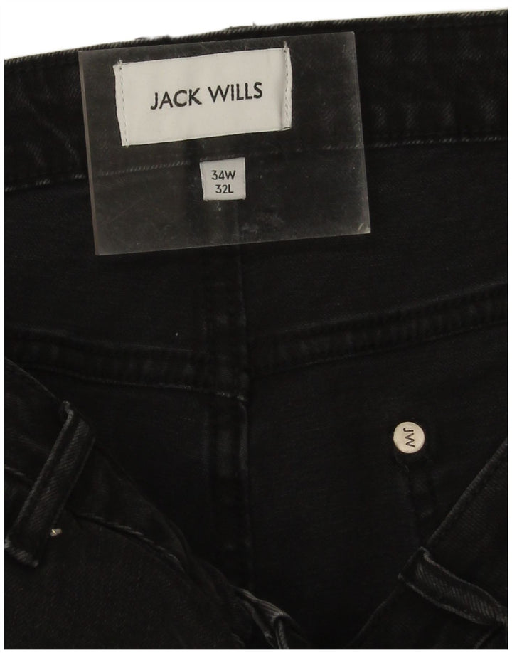 Blugi slim pentru bărbați Jack Wills W34 L29 bumbac negru