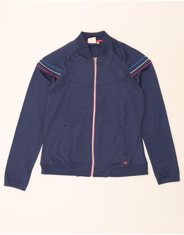 DIADORA Womens Tracksuit Top Jacket UK 18 XL Navy Blue Polyester Vintage Diadora and Second-Hand Diadora from Messina Hembry 