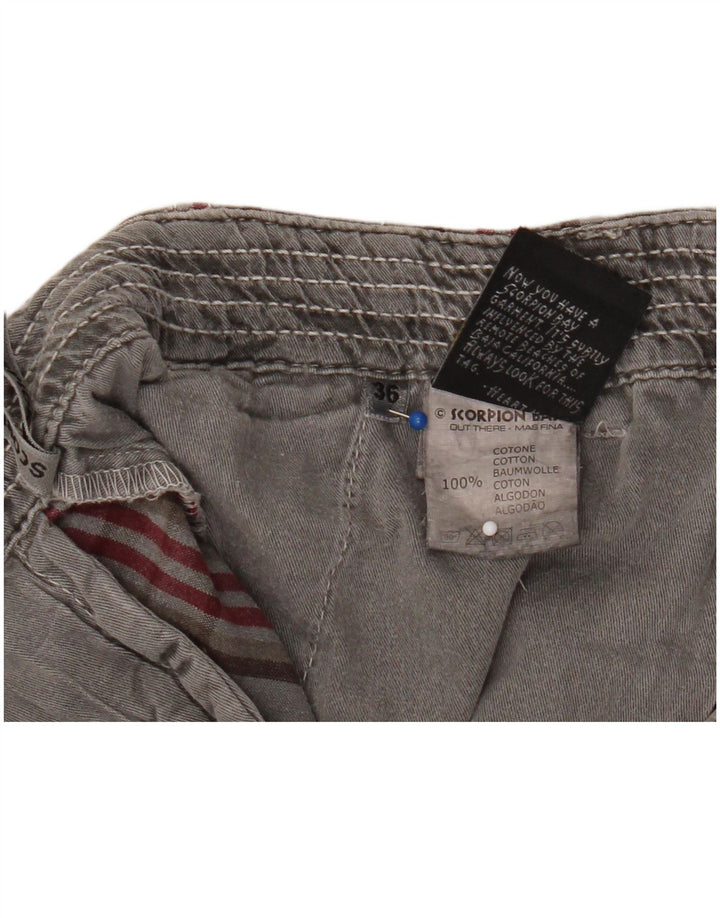 Pantaloni scurți cargo pentru bărbați Scorpion Bay W36, bumbac cu carouri, gri mari