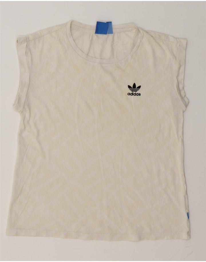 Tricou grafic Adidas pentru femei Top UK 10 Small Off White