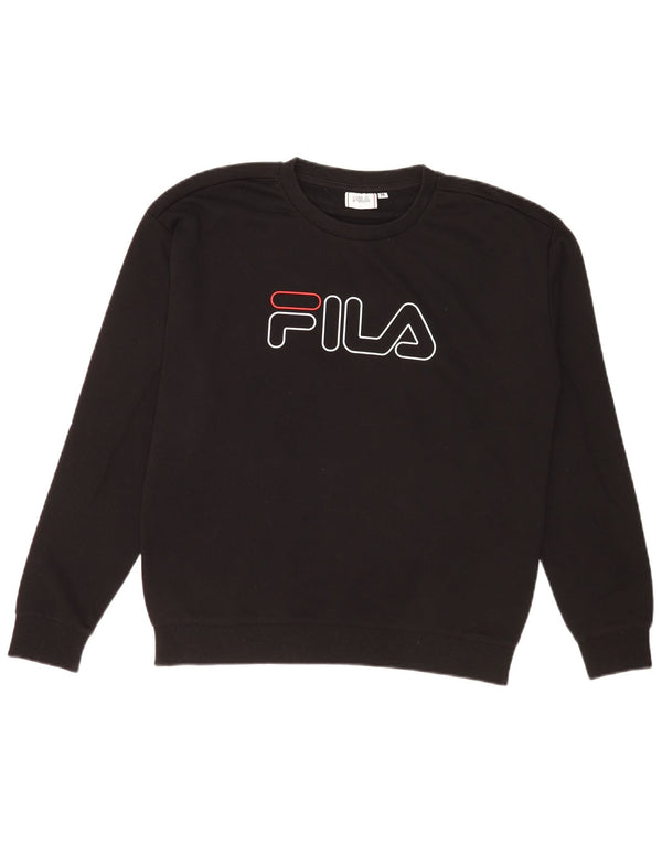 Pulover cu grafic pentru femei Fila, UK 10/12, bumbac mediu negru