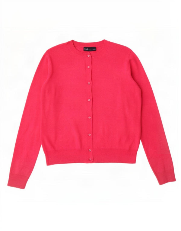 Pulover pentru femei Marks & Spencer Crop Cardigan UK 12 Medium Pink Viscose