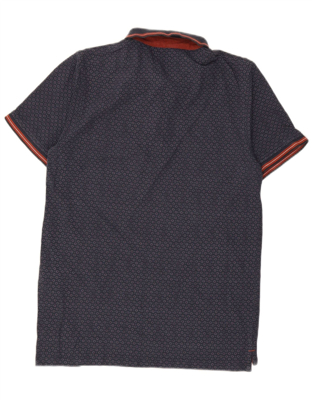 JACK & JONES Cămașă polo premium pentru bărbați, bumbac geometric, albastru bleumarin mediu