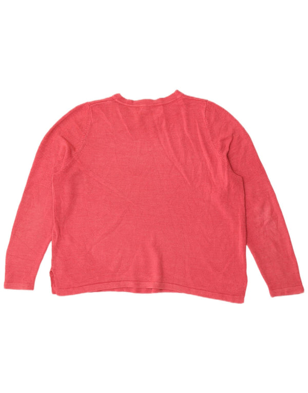 Pulover pentru femei Marks & Spencer, cu gât de barcă, UK 18 XL, roșu acrilic