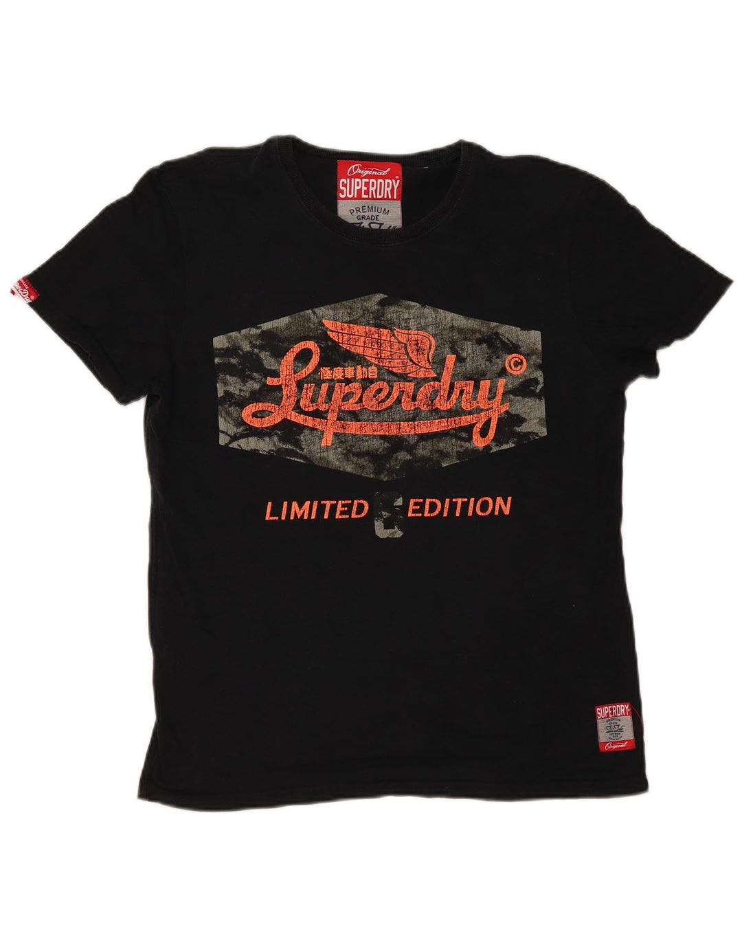 Tricou grafic pentru bărbați Superdry Top mare din bumbac negru