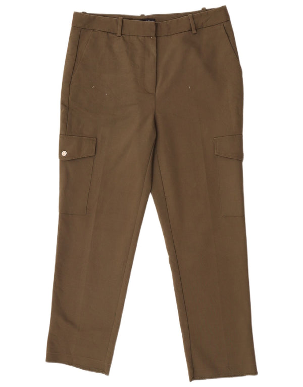 Pantaloni cargo drepti pentru femei Zara L30 L26 Bumbac kaki