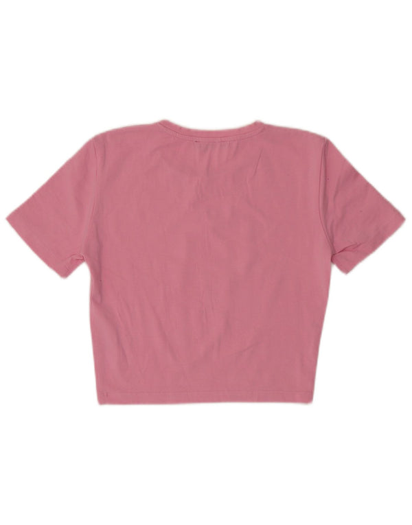 Tricou Crop pentru femei Zara UK 8 Small Pink Bumbac