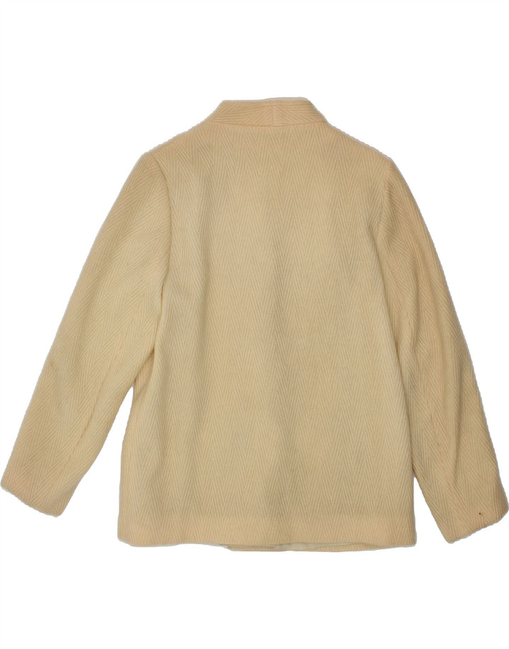 VINTAGE Womens Overcoat UK 16 Large Beige Chevron New Wool Vintage Vintage and Second-Hand Vintage from Messina Hembry 