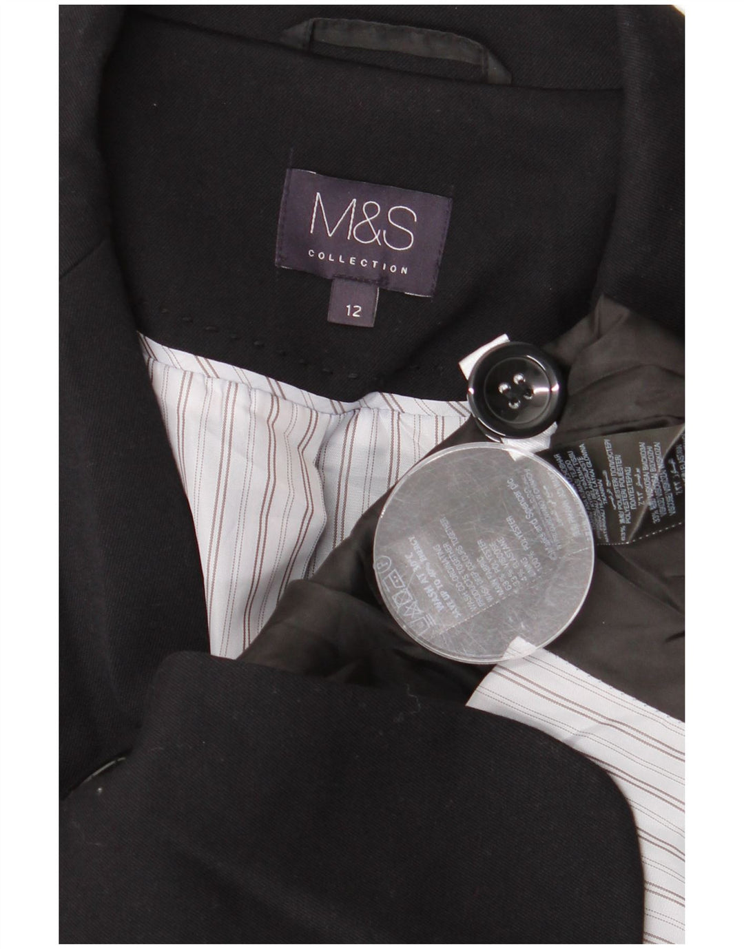 Jachetă pentru femei Marks & Spencer Crop 1 Button Blazer UK 12 Medium Black