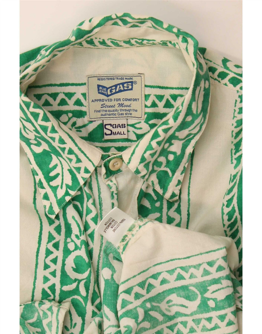 Cămașă pentru bărbați Gas Bumbac Floral Verde Mic