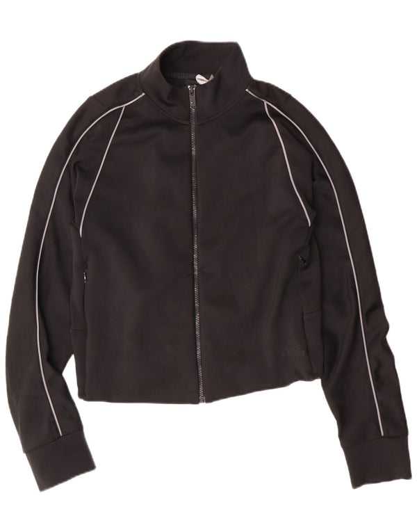 Jachetă de top pentru trening Adidas Crop pentru femei UK 12/14 Poliester mediu negru