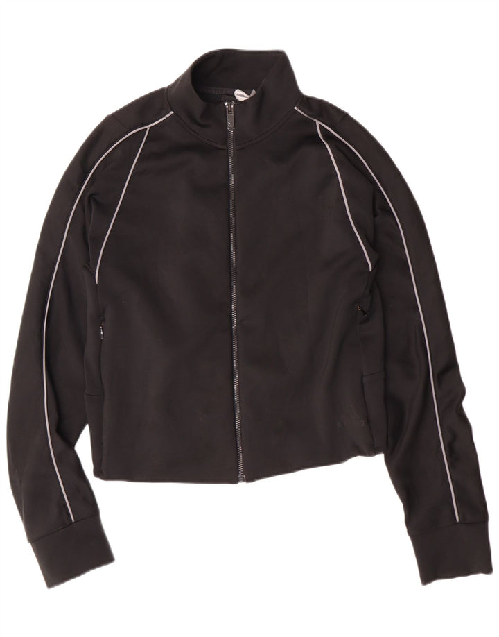 Jachetă de top pentru trening Adidas Crop pentru femei UK 12/14 Poliester mediu negru