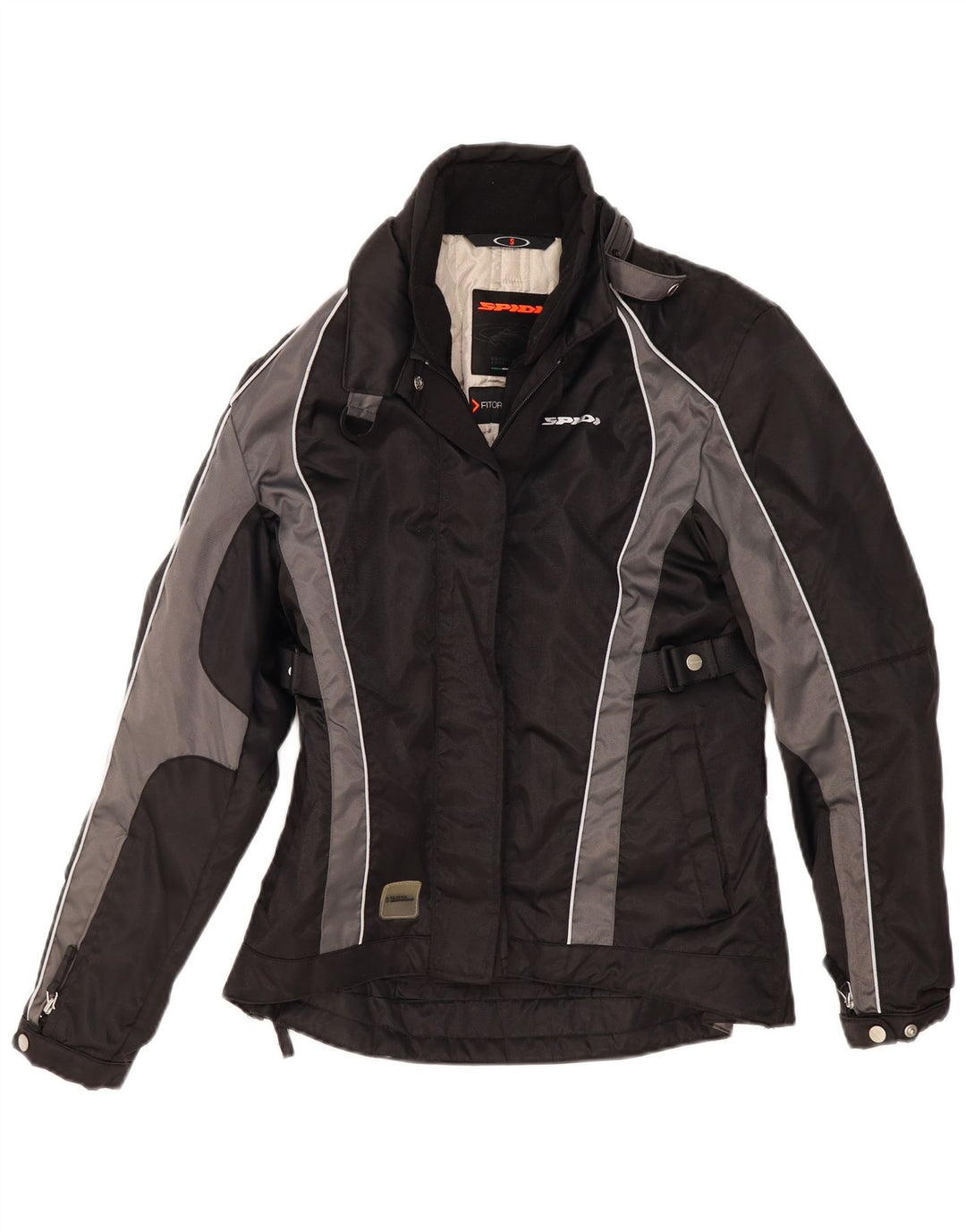 Jachetă Racer supradimensionată pentru femei Spidi UK 10 Small Black Colorblock