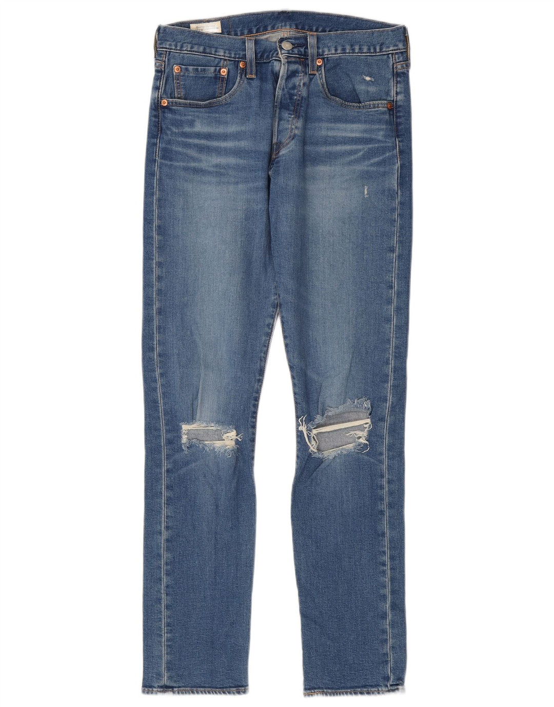 Blugi drepți distressed 501 Levi's pentru bărbați L28 L32 Bumbac albastru