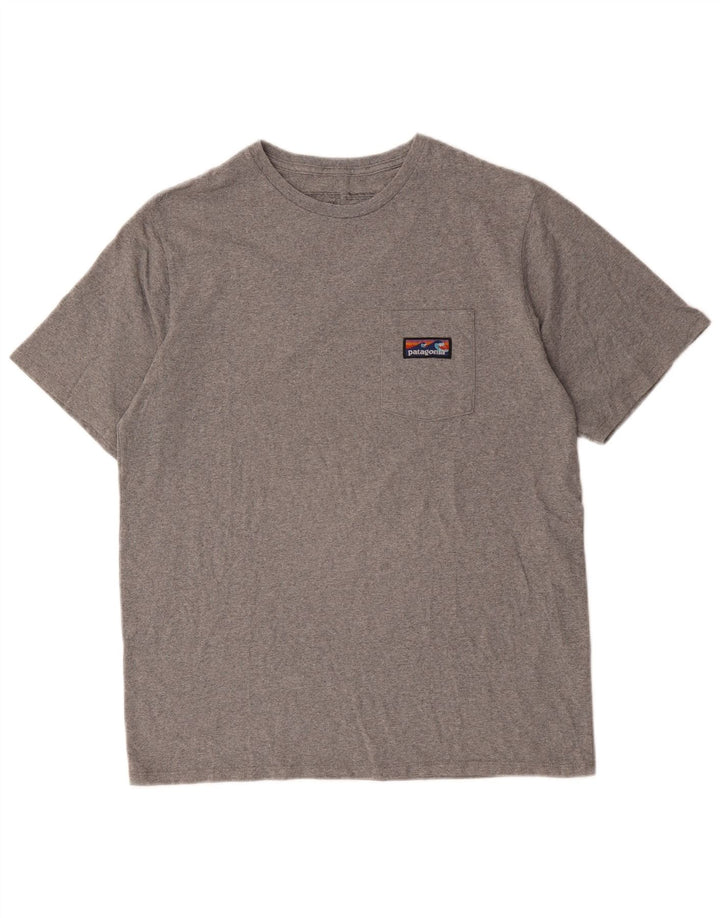 Tricou Patagonia pentru bărbați, cu croiala normală, top, bumbac, gri mediu
