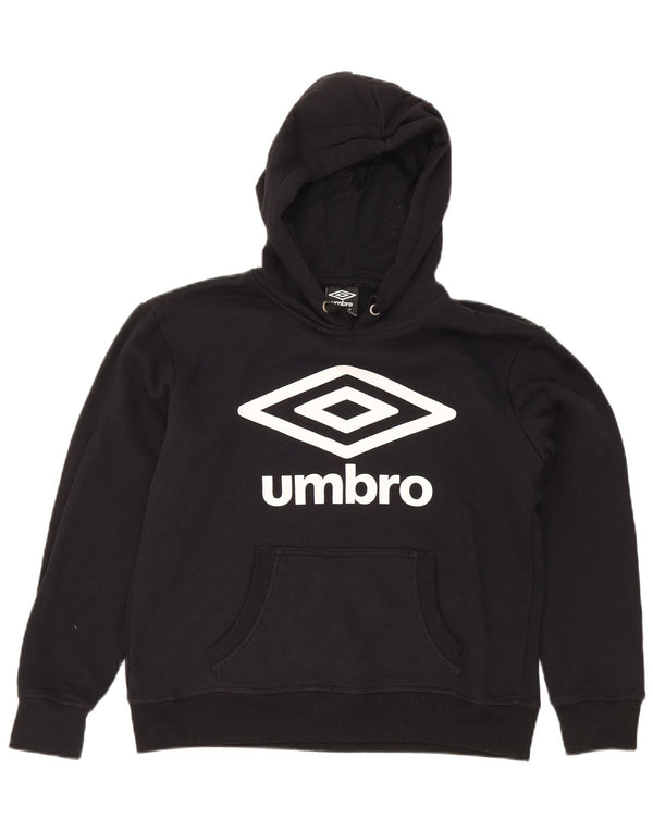 Pulover Umbro pentru damă cu capota cu grafică UK 14, bumbac mediu negru