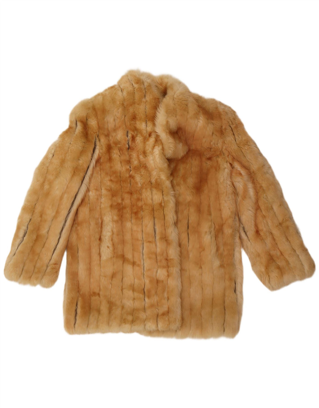 Pardesiu vintage pentru femei din blană artificială UK 14 Medium Bej Clasic