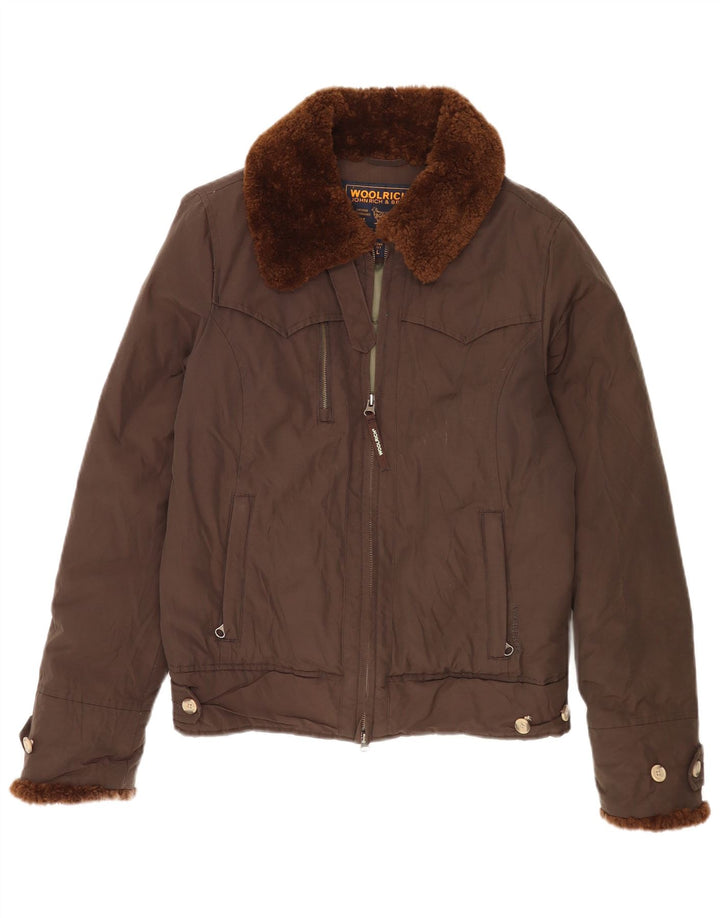 Jachetă căptușită pentru femei Woolrich UK 16, mare, maro, bumbac