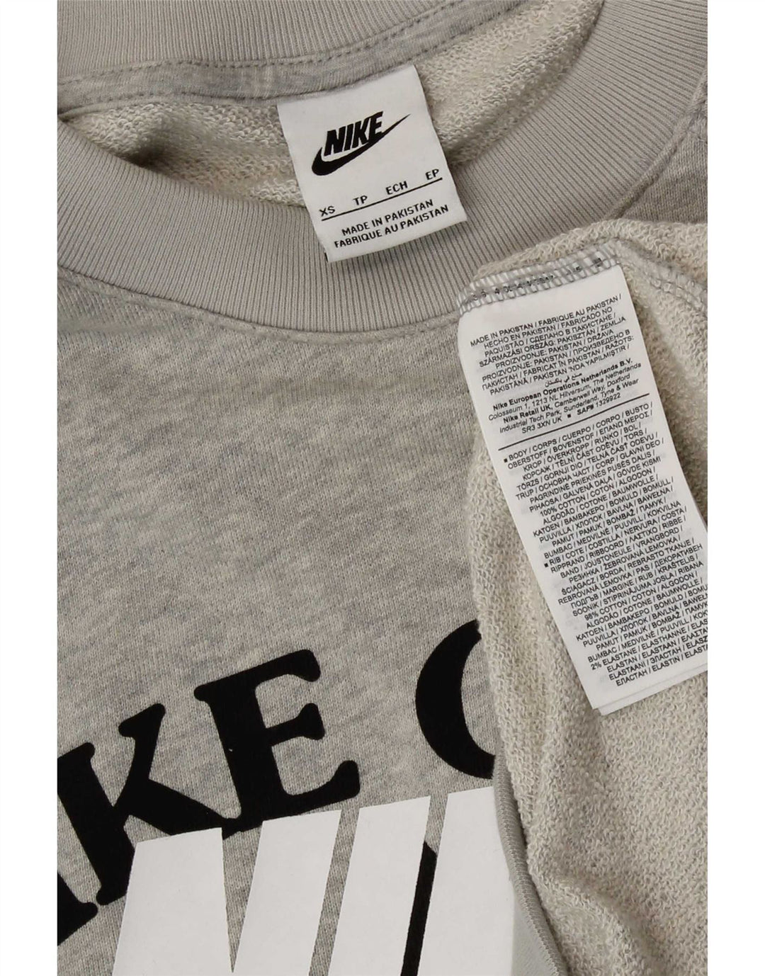 Pulover grafic pentru bărbați Nike XS bumbac gri